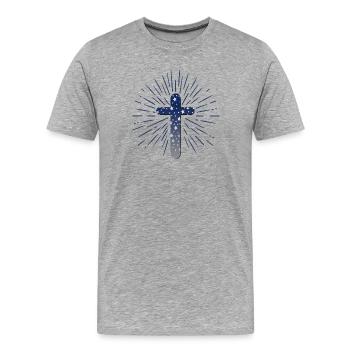 FOI CHRÉTIENNE - RELIGION DE LA CROIX CHRÉTIENNE - T-shirt bio Premium Homme - gris chiné - Devant - Damien (186cm)