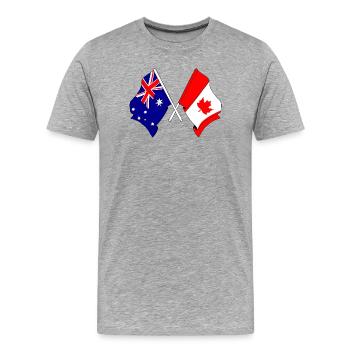 Flag of Australia and Canada flag - Men's Premium Organic T-Shirt - heather grey - Front - Damien (186cm)