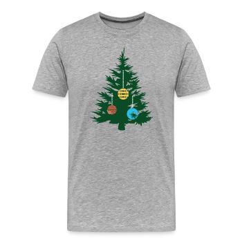 Sapin avec boules de Noël forêt de sapins Noël - T-shirt bio Premium Homme - gris chiné - Devant - Damien (186cm)