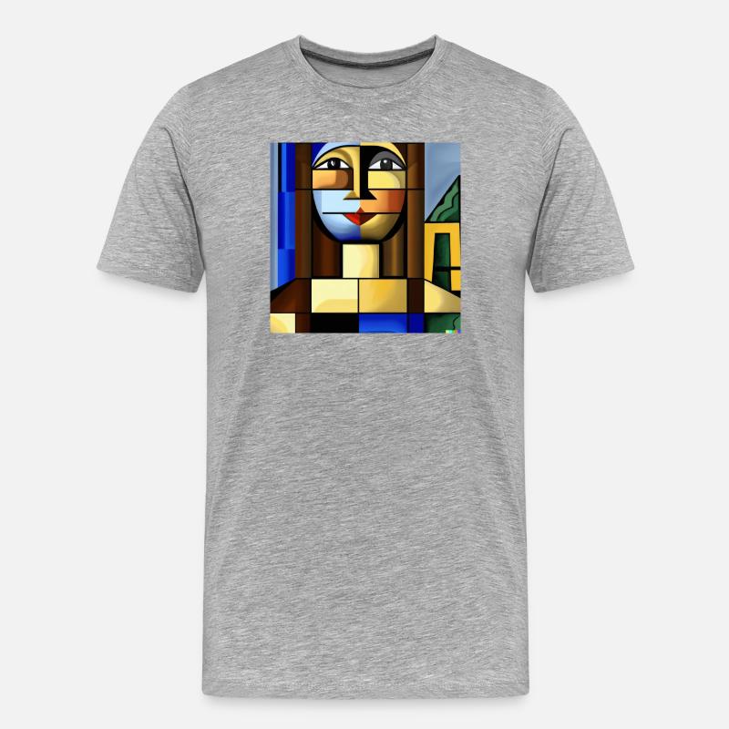 Mona Würfel - Männer Premium Bio T-Shirt - Grau meliert
