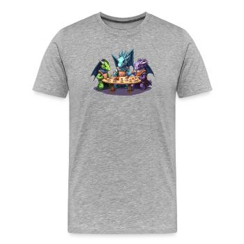 Dragon Dice Roleplay Group RPG Shirt - Men's Premium Organic T-Shirt - heather grey - Front - Damien (186cm)