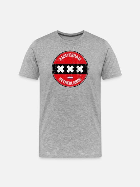 Amsterdam Netherlands - Men's Premium Organic T-Shirt - heather grey