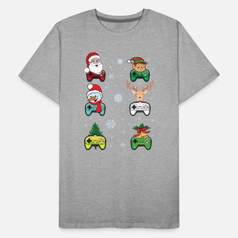 Festive Gaming Characters with Christmas Elements Men's Premium Organic T-Shirt