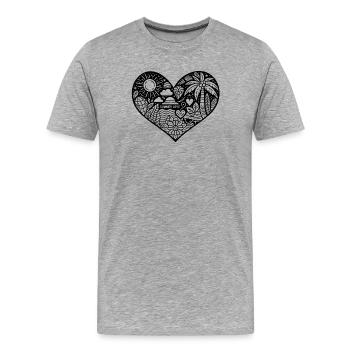 summer love her - Männer Premium Bio T-Shirt - Grau meliert - Vorne - Damien (186cm)