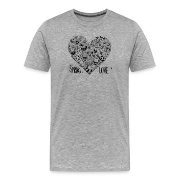 spring love - Männer Premium Bio T-Shirt - Grau meliert - Vorne - Damien (186cm)