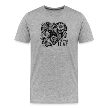 spring love - Männer Premium Bio T-Shirt - Grau meliert - Vorne - Damien (186cm)