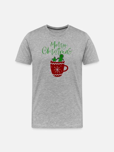 Joyeux Noël, Biscuits - T-shirt bio Premium Homme - gris chiné