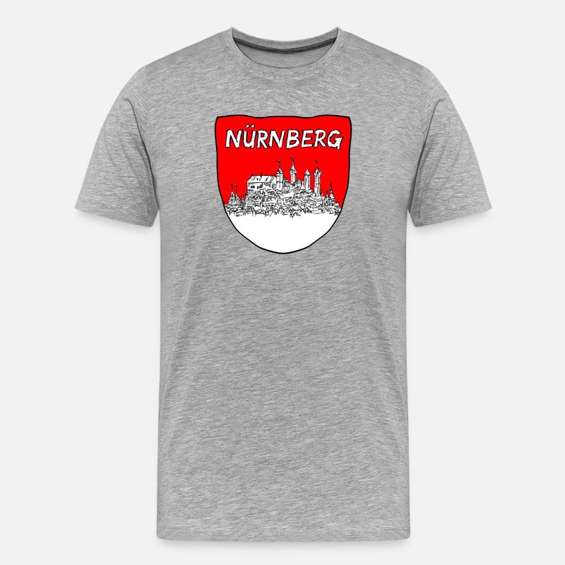 Nürnberg Silhouette Wappen - Männer Premium Bio T-Shirt - Grau meliert
