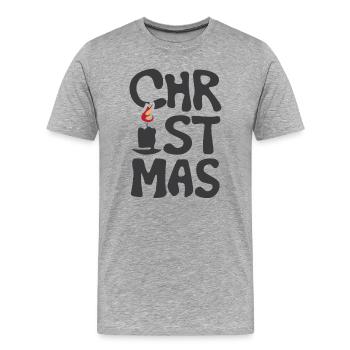 Bougie de feu de Noël Graffiti icône de Noël - T-shirt bio Premium Homme - gris chiné - Devant - Damien (186cm)