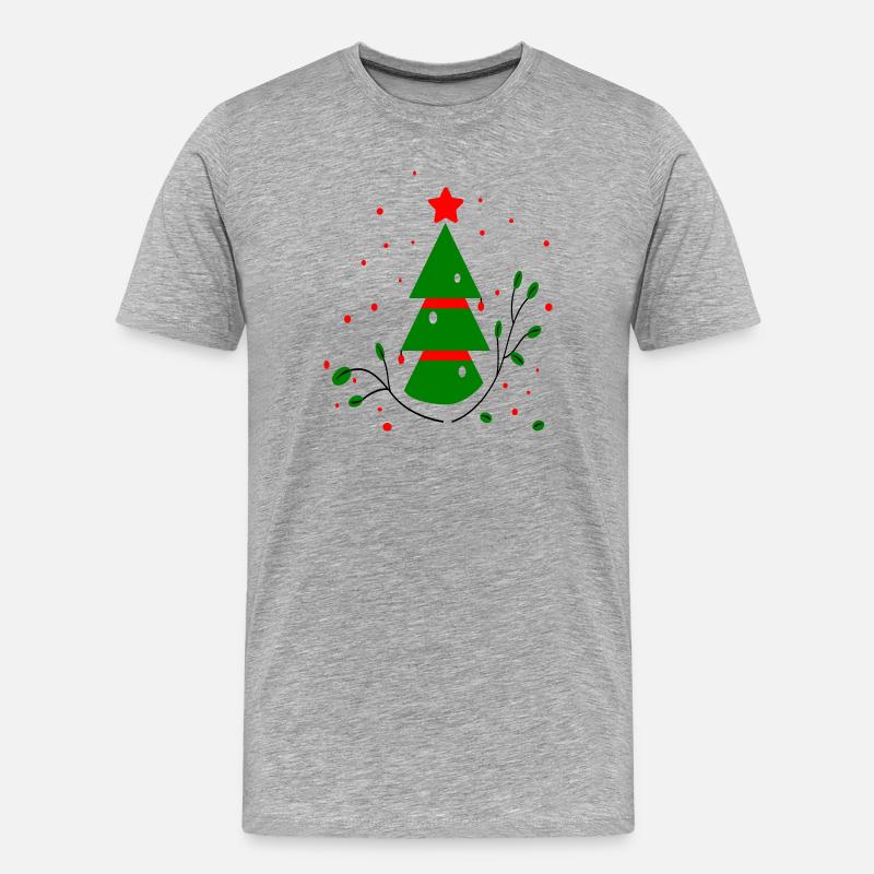 Weihnachten, Tannenbaum - Männer Premium Bio T-Shirt - Grau meliert