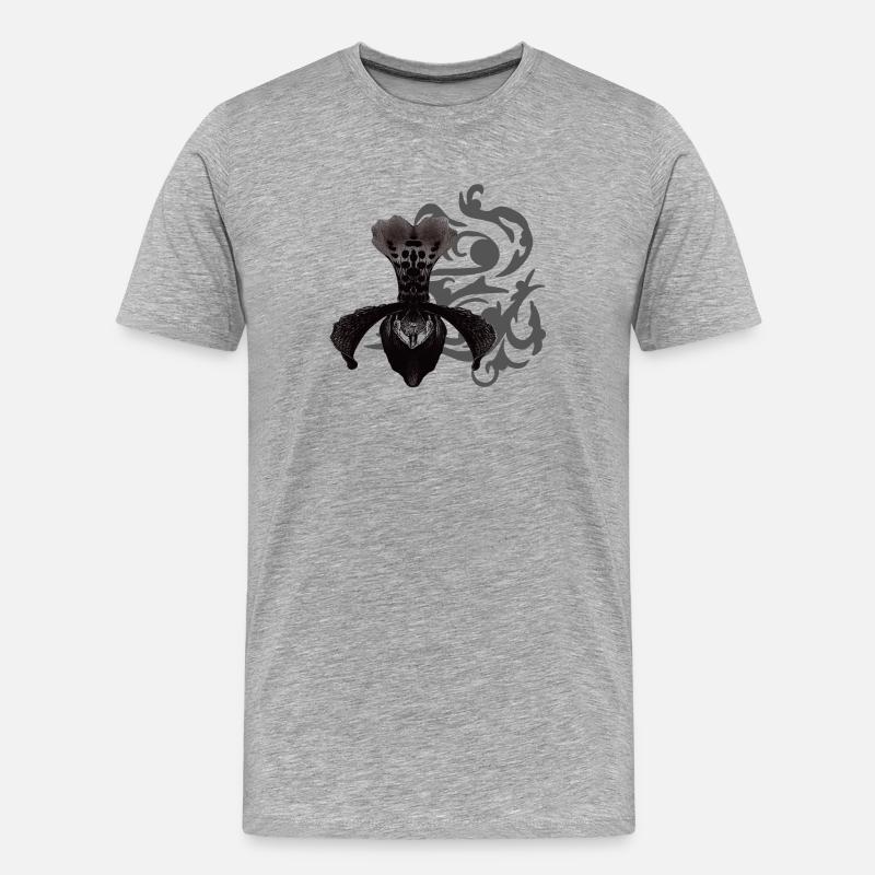 orchideen, tribals, gothic designs - Männer Premium Bio T-Shirt - Grau meliert