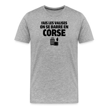 Corse, je suis Corse, île de beauté - T-shirt bio Premium Homme - gris chiné - Devant - Damien (186cm)