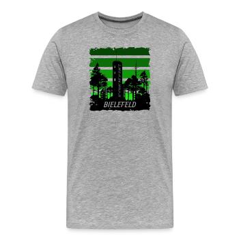 Bielefeld - Männer Premium Bio T-Shirt - Grau meliert - Vorne - Damien (186cm)