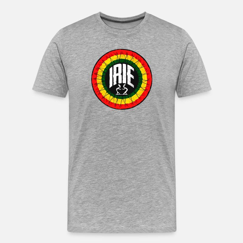 Irie - Reggae  - Männer Premium Bio T-Shirt - Grau meliert