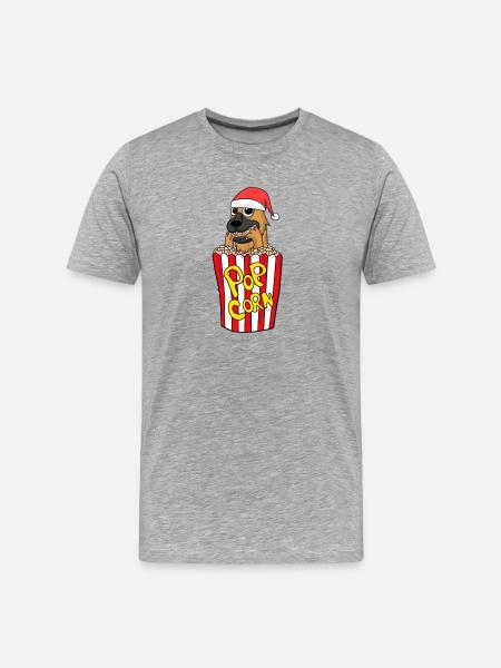 German Shepherd Dog Animal Christmas - Men's Premium Organic T-Shirt - heather grey