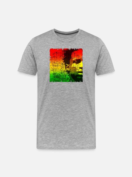 Abstrake's Digital Reggae Portrait - Men's Premium Organic T-Shirt - heather grey
