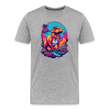 Tyrannosaure Rex - T-shirt bio Premium Homme - gris chiné - Devant - Damien (186cm)