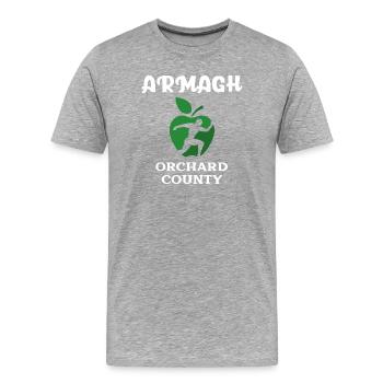 Armagh Orchard County Ireland - Men's Premium Organic T-Shirt - heather grey - Front - Damien (186cm)