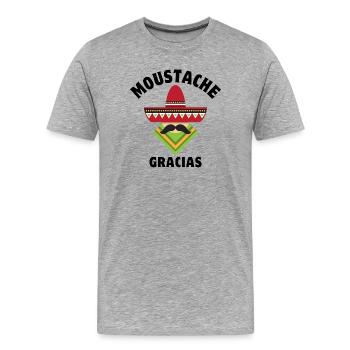 Mexiko, Mexiko, Sombréro, Mexikaner - Männer Premium Bio T-Shirt - Grau meliert - Vorne - Damien (186cm)