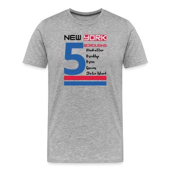 New York City Five Boroughs Love New York Bronx - Men's Premium Organic T-Shirt - heather grey - Front - Damien (186cm)