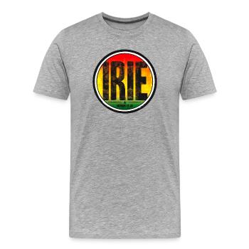 Rasta-coloured irie motifs - Men's Premium Organic T-Shirt - heather grey - Front - Damien (186cm)