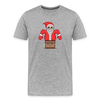 Weihnachtsmann steckt fest - Männer Premium Bio T-Shirt - Grau meliert - Vorne - Damien (186cm)