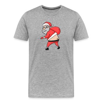 Santa Claus Butt Funny - Men's Premium Organic T-Shirt - heather grey - Front - Damien (186cm)