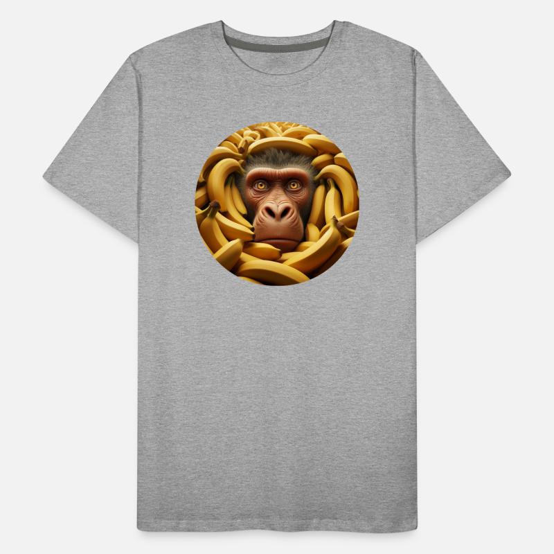 Affe mit Bananen Männer Premium Bio T-Shirt