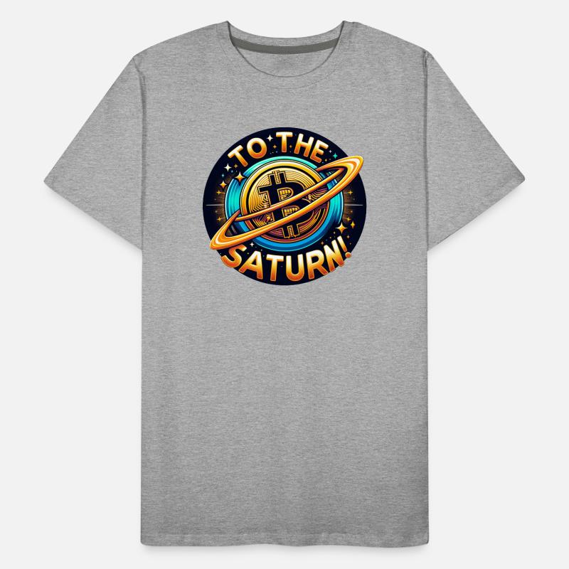 Crypto BTC à Saturne ! T-shirt bio Premium Homme