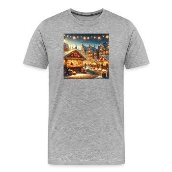 Christmas market - Men's Premium Organic T-Shirt - heather grey - Front - Damien (186cm)