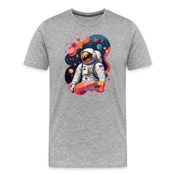 Astronaute - T-shirt bio Premium Homme - gris chiné - Devant - Damien (186cm)