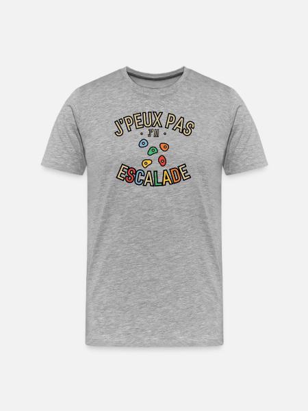 J'peux pas j'ai Escalade - T-shirt bio Premium Homme - gris chiné