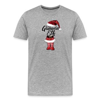Christmas Mulled Wine Elf - Men's Premium Organic T-Shirt - heather grey - Front - Damien (186cm)