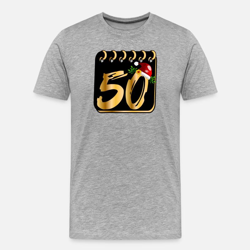50 ans - 50 décembre Noël - T-shirt bio Premium Homme - gris chiné