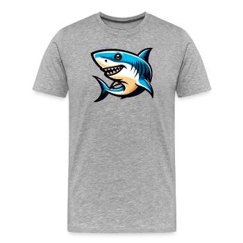 Requin blanc - T-shirt bio Premium Homme - gris chiné - Devant - Damien (186cm)