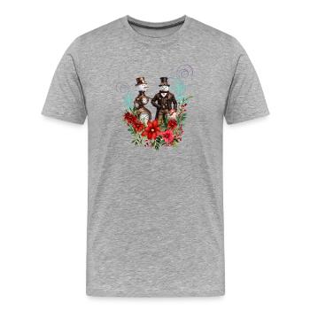 Steampunk Snowman - Men's Premium Organic T-Shirt - heather grey - Front - Damien (186cm)