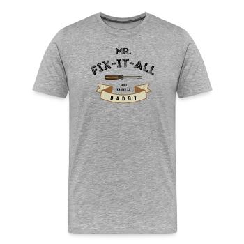 I fix everything - Men's Premium Organic T-Shirt - heather grey - Front - Damien (186cm)