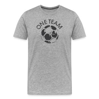 Une équipe Club Football Club Soccer Illustration - T-shirt bio Premium Homme - gris chiné - Devant - Damien (186cm)