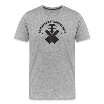 Apnoetaucher Apnoe Freediving Tauchen Geschenk - Männer Premium Bio T-Shirt - Grau meliert - Vorne - Damien (186cm)