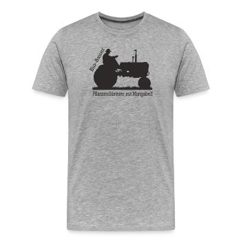 Biobauer Pflanzenflüsterer Mistgabel Geschenk - Männer Premium Bio T-Shirt - Grau meliert - Vorne - Damien (186cm)