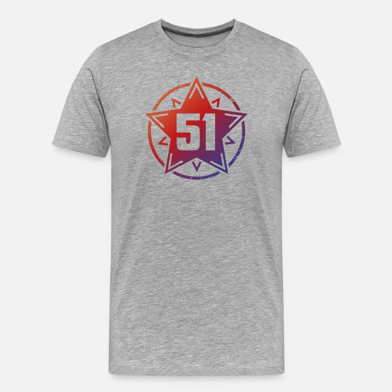 Super Star 51 - Männer Premium Bio T-Shirt - Grau meliert
