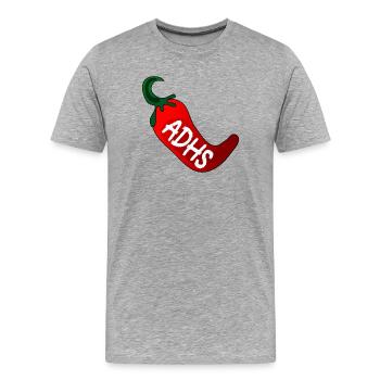 ADHS CHILISCHOTE - Männer Premium Bio T-Shirt - Grau meliert - Vorne - Damien (186cm)