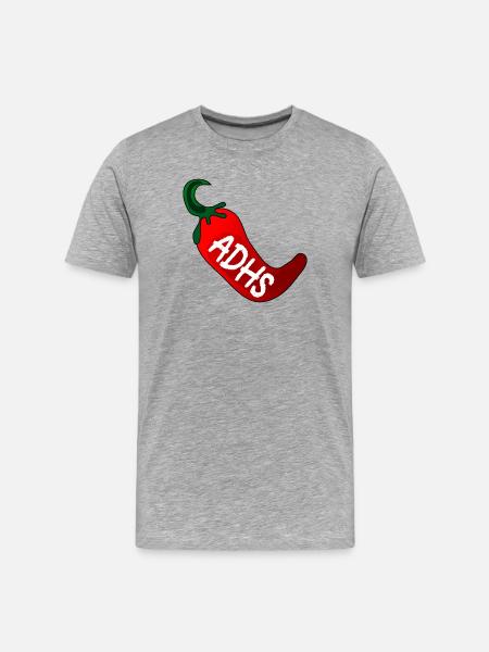 ADHS CHILISCHOTE - Männer Premium Bio T-Shirt - Grau meliert