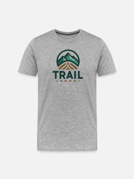 Trail Run – Trail-Wander-Geschenk - Männer Premium Bio T-Shirt - Grau meliert