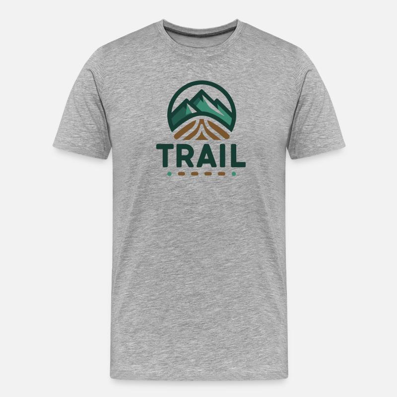Trail Run – Trail-Wander-Geschenk - Männer Premium Bio T-Shirt - Grau meliert