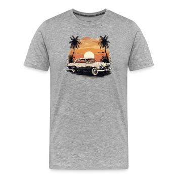 Classic Cars 1950 - Men's Premium Organic T-Shirt - heather grey - Front - Damien (186cm)