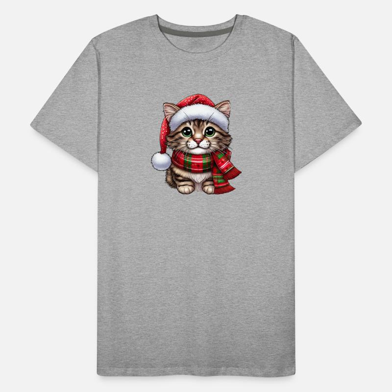 Weihnachtsmann Katze Männer Premium Bio T-Shirt