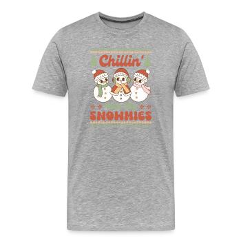 Ugly Christmas Sweater - Men's Premium Organic T-Shirt - heather grey - Front - Damien (186cm)