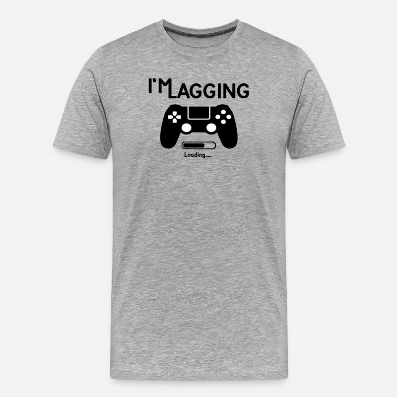 Gaming-Controller Minimalistische Strichzeichnungen - Männer Premium Bio T-Shirt - Grau meliert