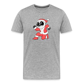 Panda Kuscheltier Weihnachten - Männer Premium Bio T-Shirt - Grau meliert - Vorne - Damien (186cm)